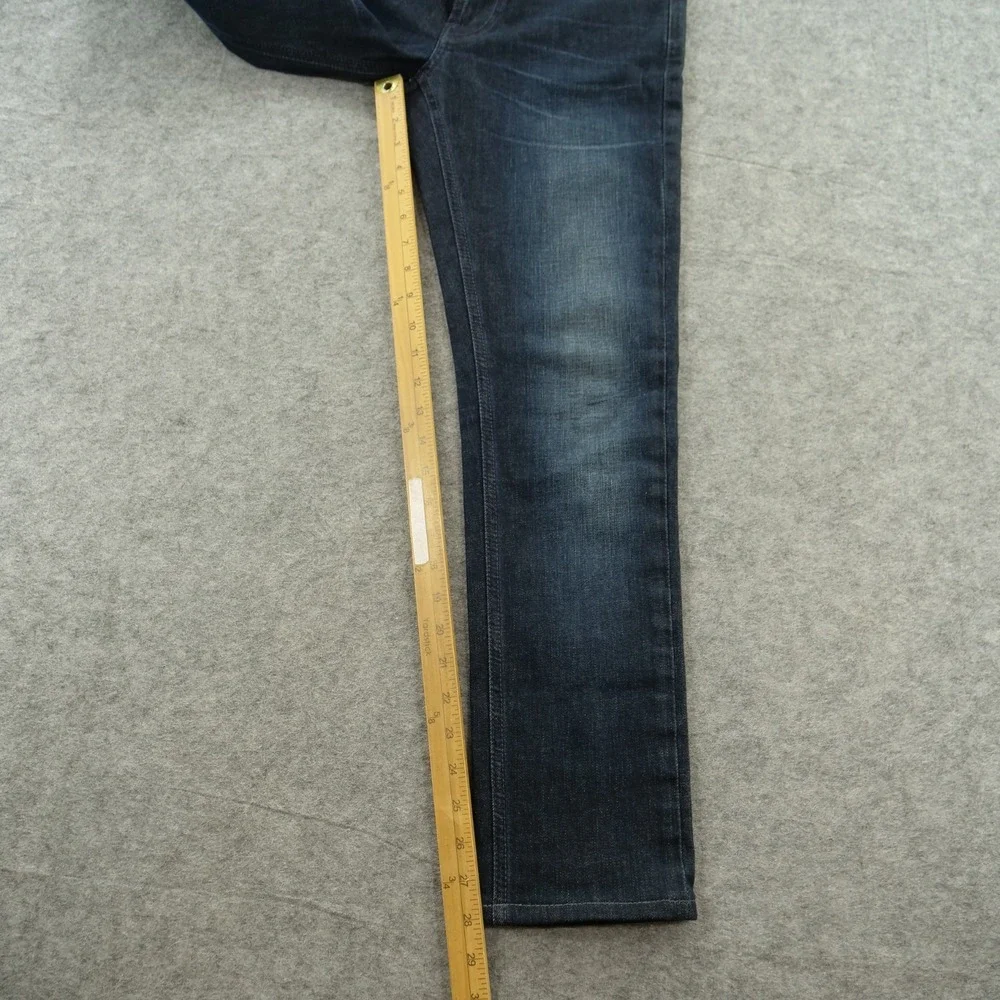 Nudie Jeans Mens 28 Blue Lean Dean Slim Straight Leg Mid Rise Organic